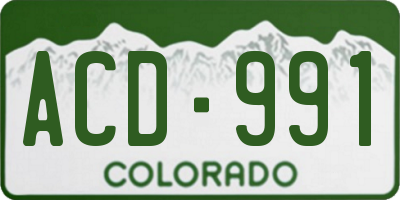 CO license plate ACD991