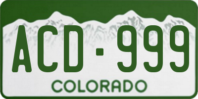 CO license plate ACD999