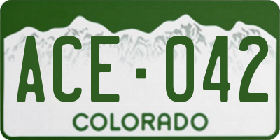 CO license plate ACE042