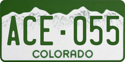 CO license plate ACE055