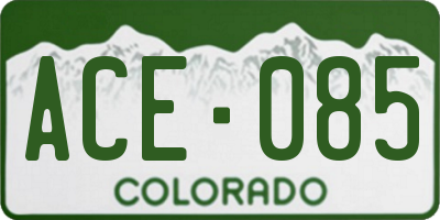 CO license plate ACE085