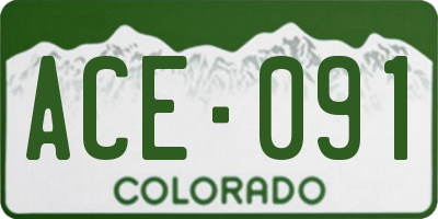 CO license plate ACE091