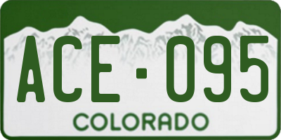 CO license plate ACE095