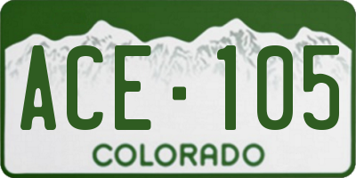 CO license plate ACE105