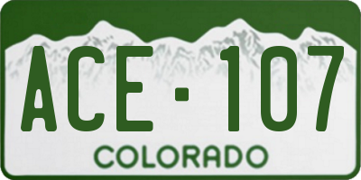 CO license plate ACE107