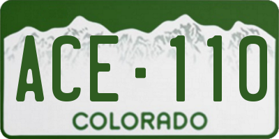 CO license plate ACE110