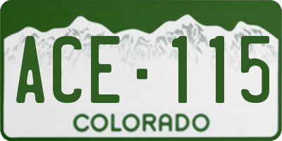 CO license plate ACE115