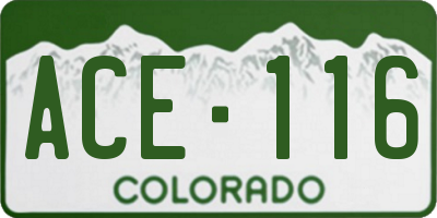 CO license plate ACE116