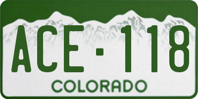 CO license plate ACE118
