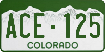 CO license plate ACE125