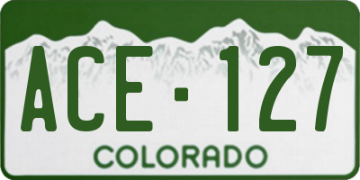 CO license plate ACE127