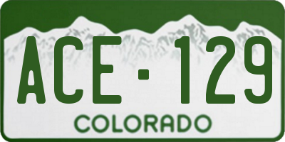 CO license plate ACE129