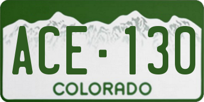 CO license plate ACE130