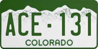 CO license plate ACE131