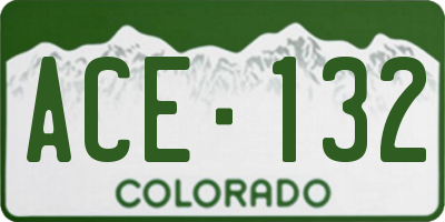 CO license plate ACE132