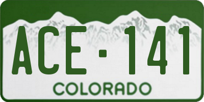 CO license plate ACE141