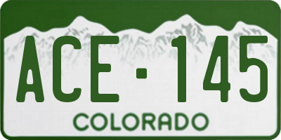 CO license plate ACE145