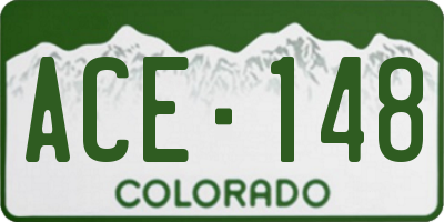 CO license plate ACE148