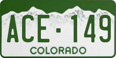 CO license plate ACE149