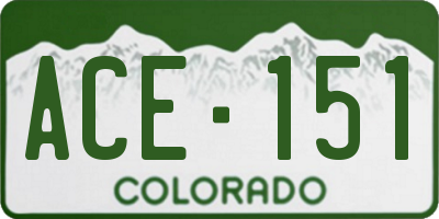 CO license plate ACE151