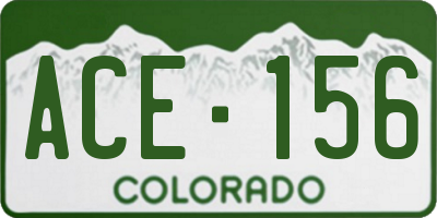 CO license plate ACE156