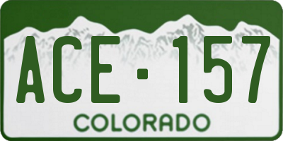 CO license plate ACE157