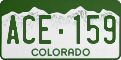 CO license plate ACE159