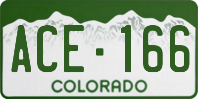 CO license plate ACE166