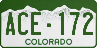 CO license plate ACE172