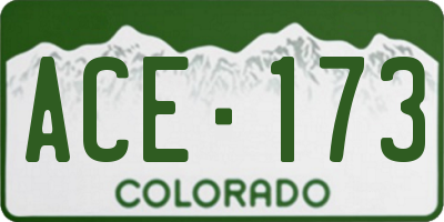 CO license plate ACE173