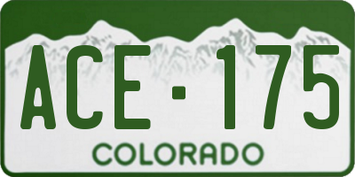 CO license plate ACE175