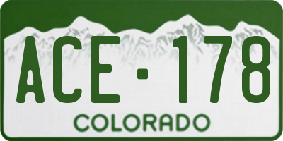 CO license plate ACE178