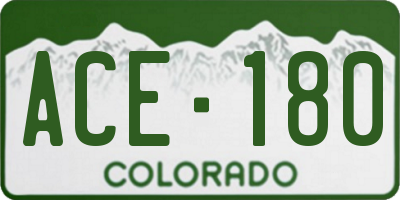 CO license plate ACE180