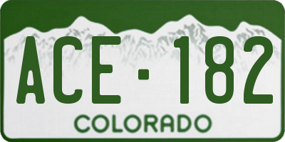CO license plate ACE182