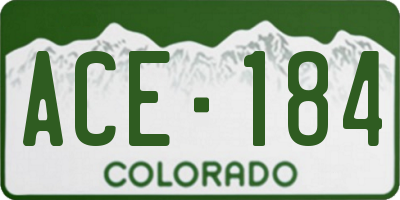 CO license plate ACE184
