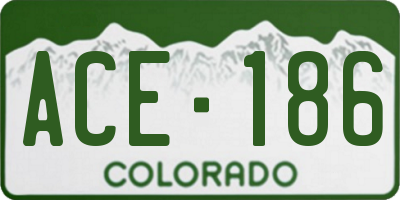 CO license plate ACE186