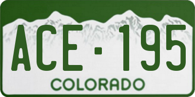 CO license plate ACE195