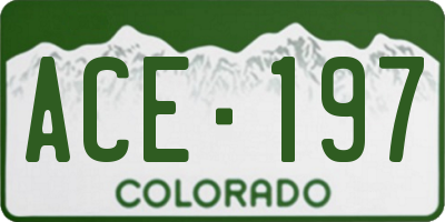CO license plate ACE197