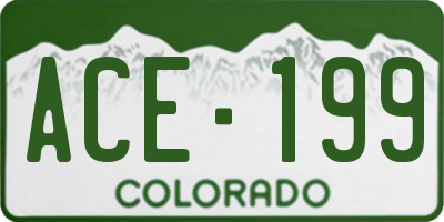 CO license plate ACE199