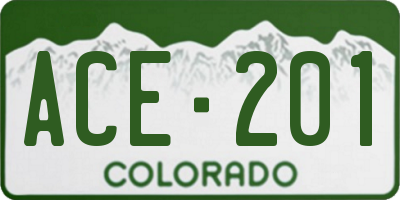 CO license plate ACE201