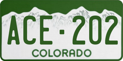 CO license plate ACE202