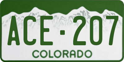CO license plate ACE207