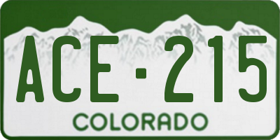 CO license plate ACE215