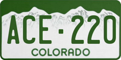 CO license plate ACE220