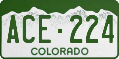 CO license plate ACE224