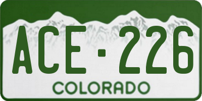 CO license plate ACE226