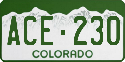 CO license plate ACE230