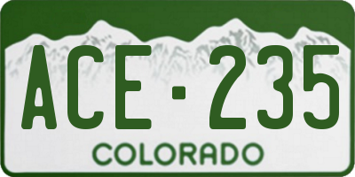 CO license plate ACE235