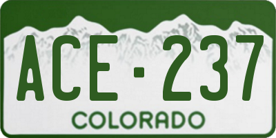 CO license plate ACE237