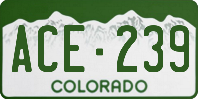 CO license plate ACE239